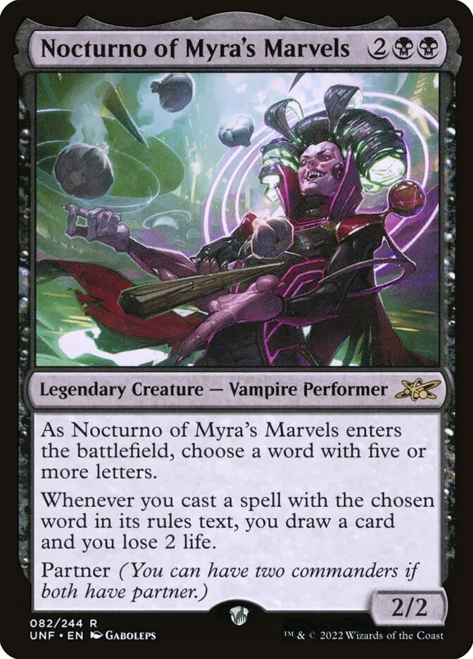 2022 Unfinity Nocturno of Myra's Marvels #82 rare card image