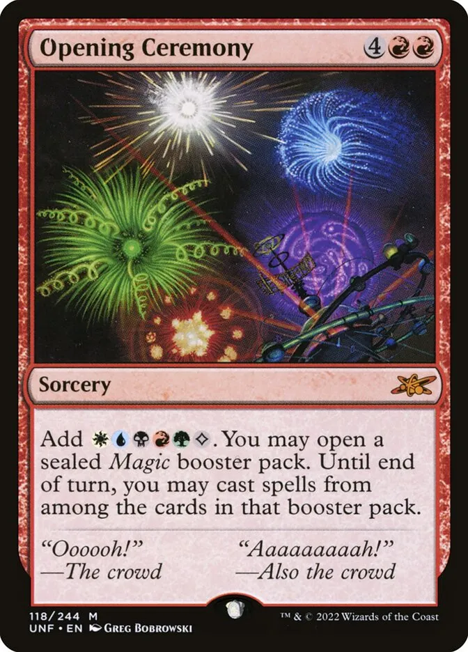 2022 Unfinity Opening Ceremony mythic #118 mythic card image