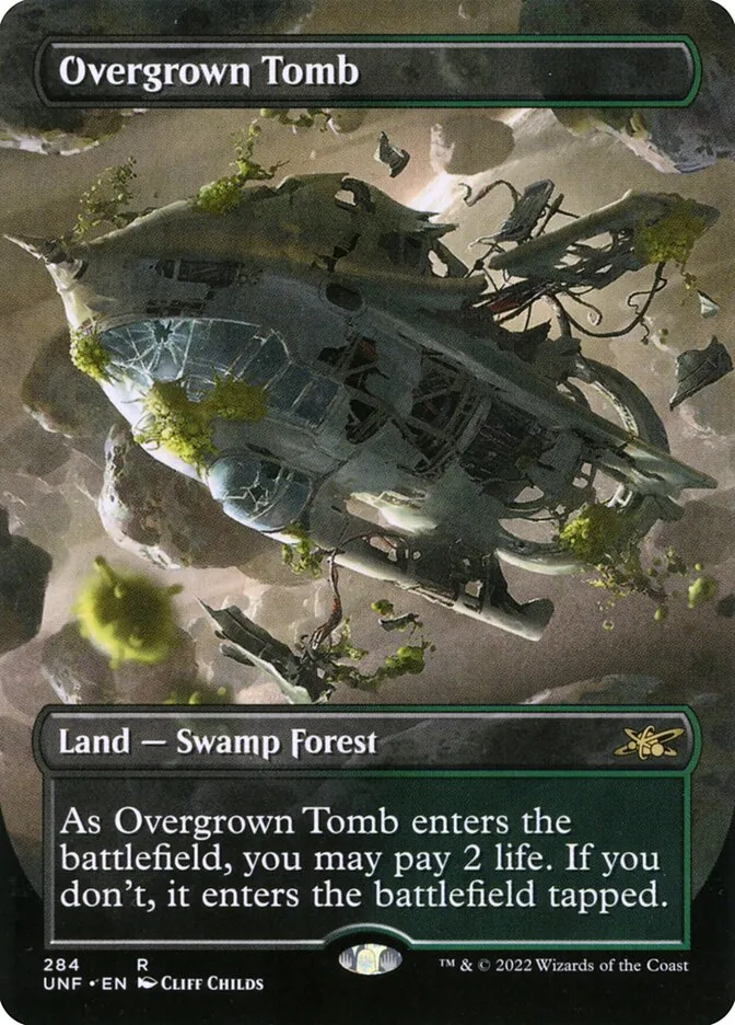 2022 Unfinity Overgrown Tomb [Borderless] rare #284 rare card image