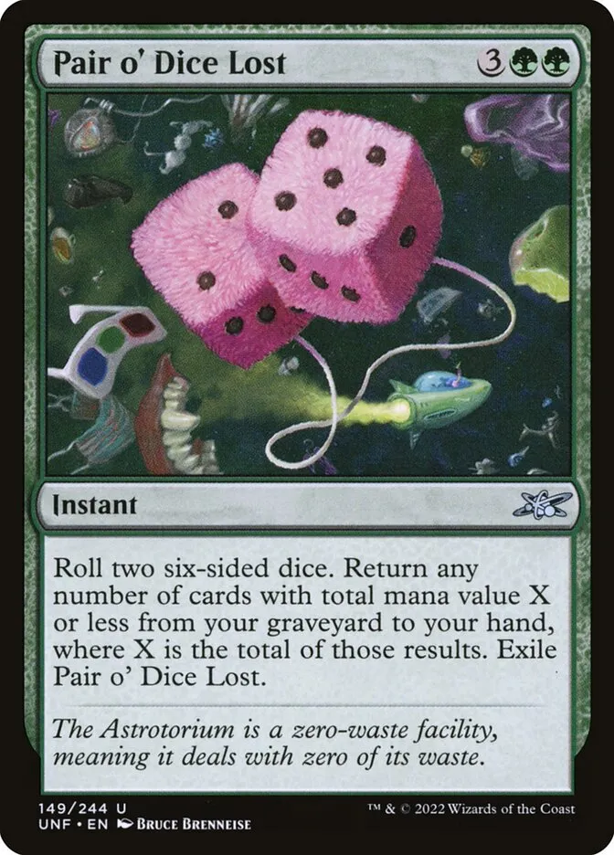 2022 Unfinity Pair o' Dice Lost #149 uncommon card image