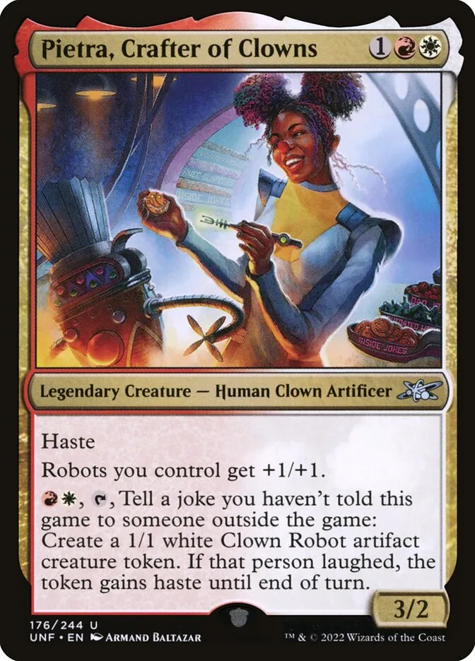 2022 Unfinity Pietra, Crafter of Clowns #176 uncommon card image