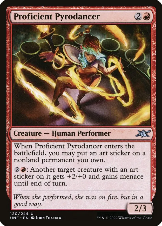 2022 Unfinity Proficient Pyrodancer uncommon #120 uncommon card image