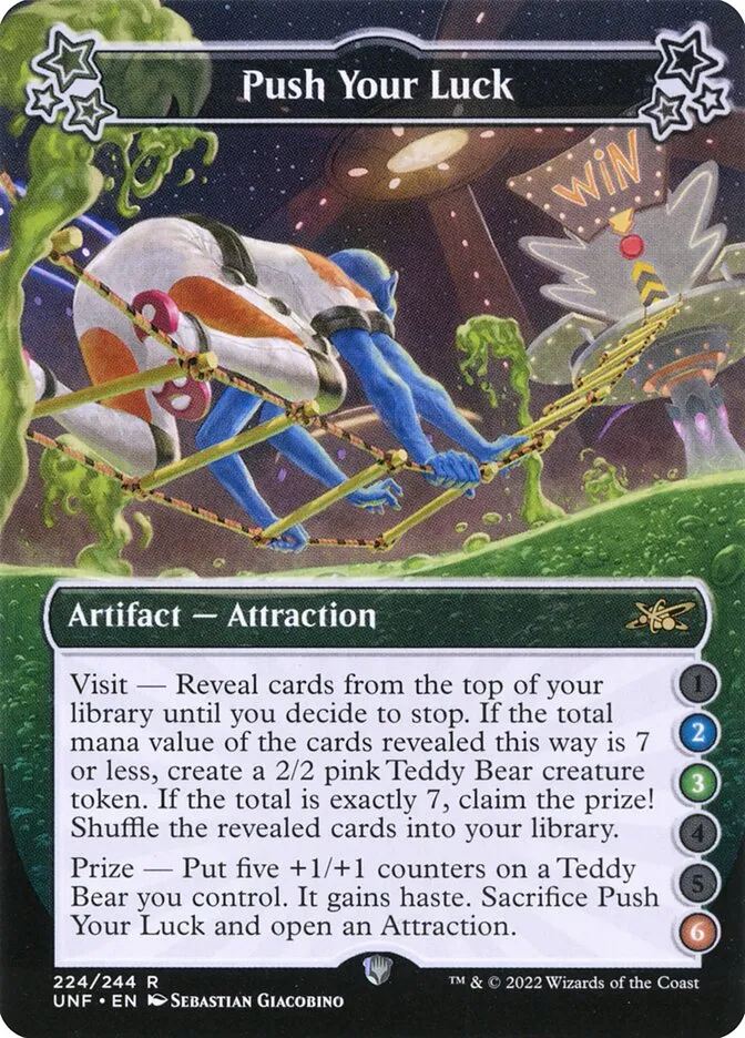 2022 Unfinity Push Your Luck rare #224a rare card image