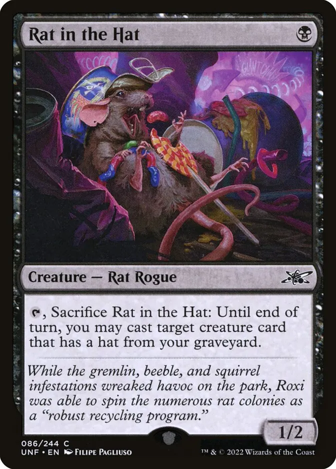 2022 Unfinity Rat in the Hat common #86 common card image