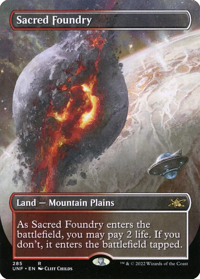 2022 Unfinity Sacred Foundry [Borderless] rare #285 rare card image