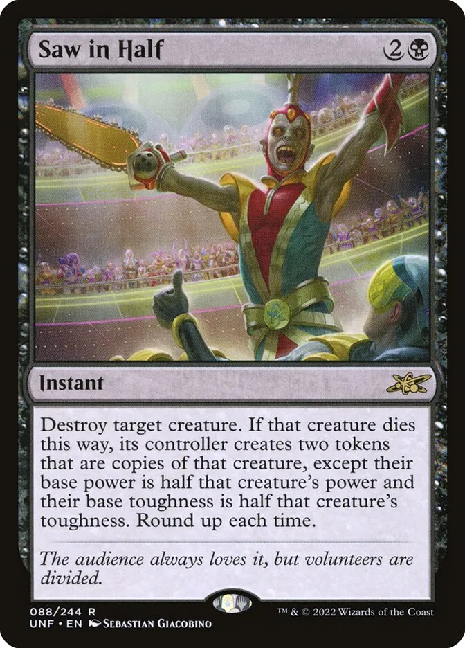 2022 Unfinity Saw in Half #88 rare card image