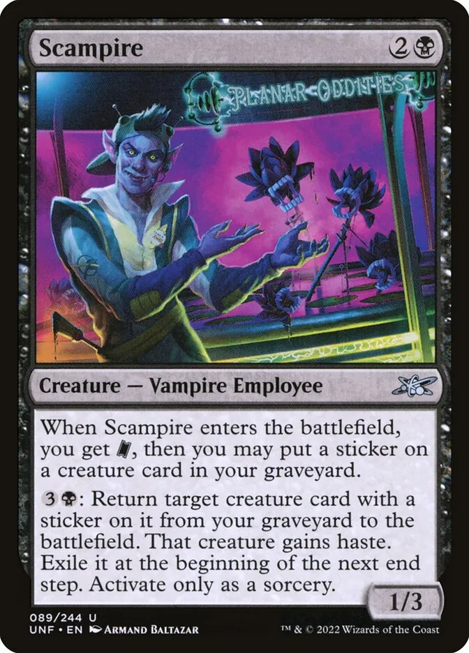 2022 Unfinity Scampire uncommon #89 uncommon card image