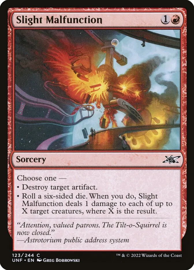 2022 Unfinity Slight Malfunction common #123 common card image
