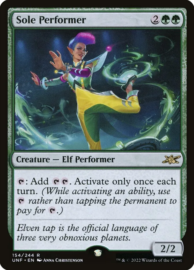 2022 Unfinity Sole Performer rare #154 rare card image