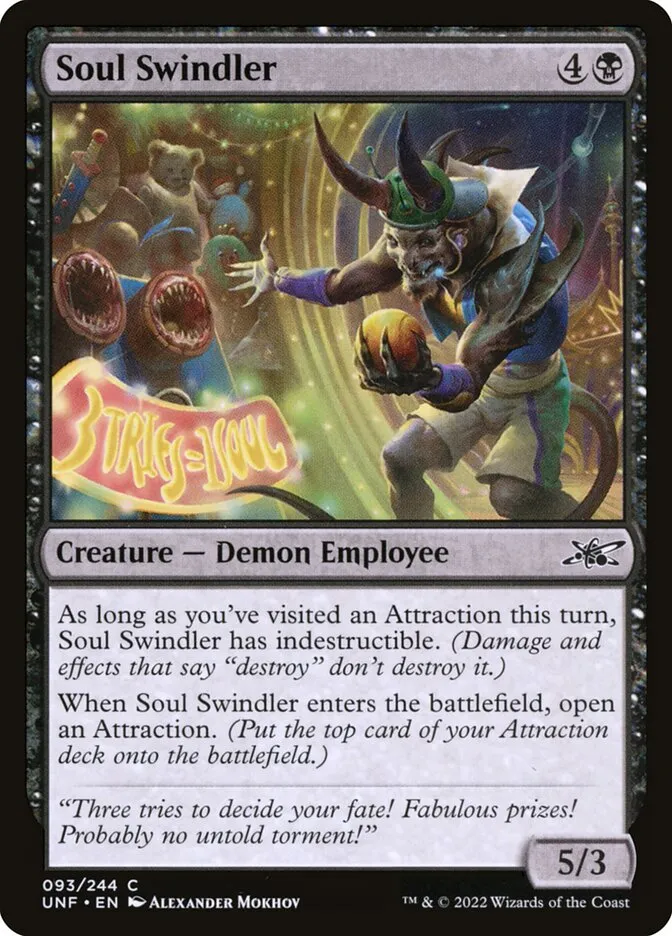 2022 Unfinity Soul Swindler common #93 common card image
