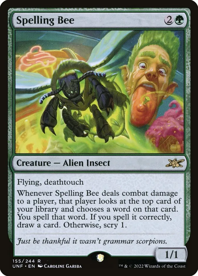 2022 Unfinity Spelling Bee rare #155 rare card image
