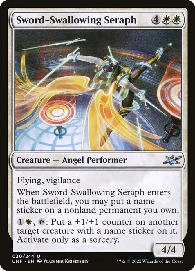 2022 Unfinity Sword-Swallowing Seraph uncommon #30 uncommon card image