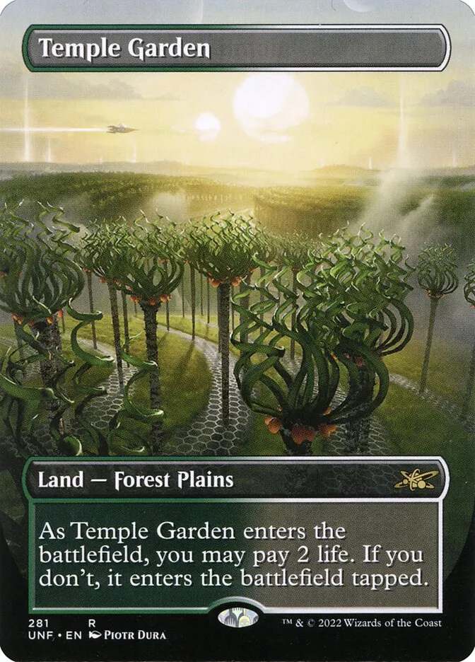 2022 Unfinity Temple Garden [Borderless] rare #281 rare card image