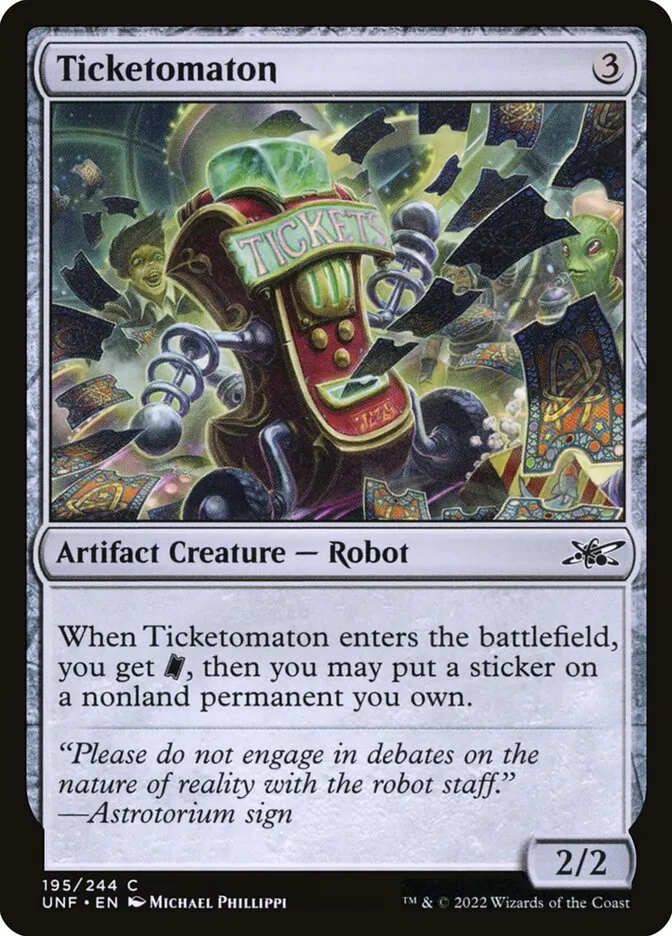 2022 Unfinity Ticketomaton common #195 common card image