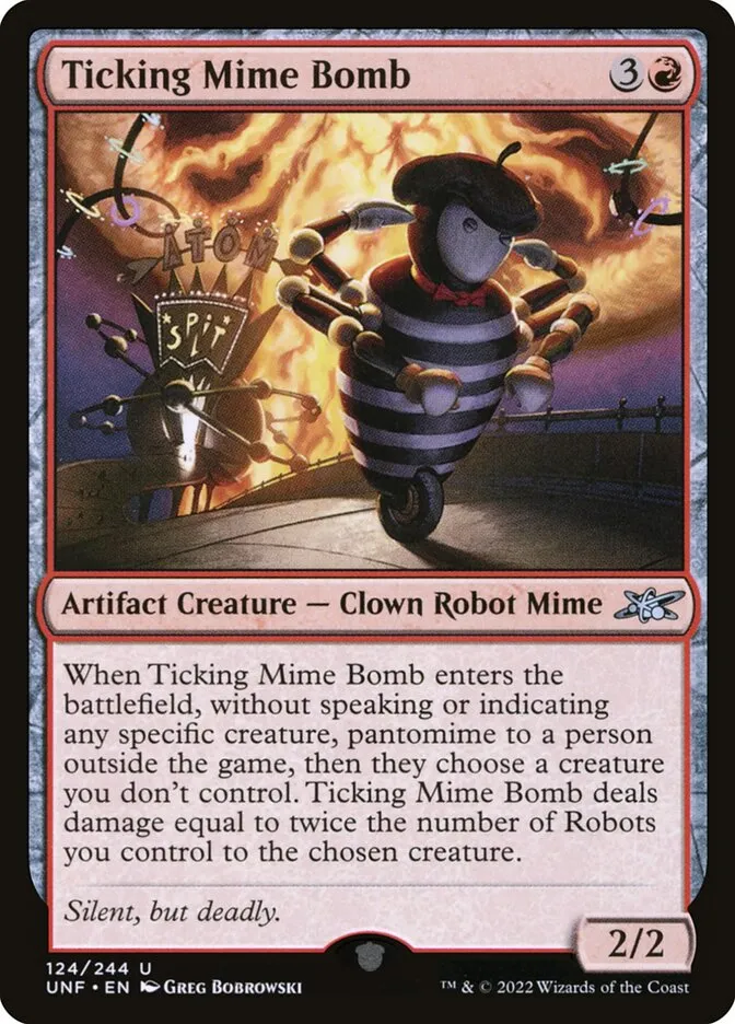 2022 Unfinity Ticking Mime Bomb #124 uncommon card image
