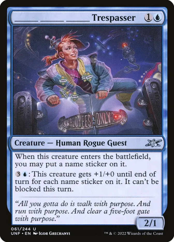 2022 Unfinity _____ _____ _____ Trespasser uncommon #61 uncommon card image