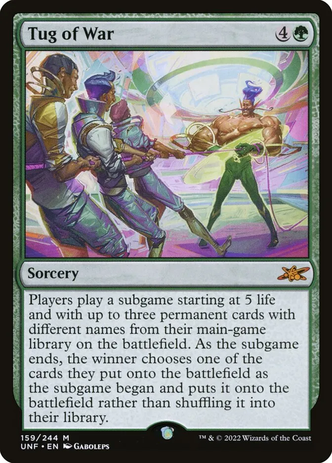2022 Unfinity Tug of War #159 mythic card image