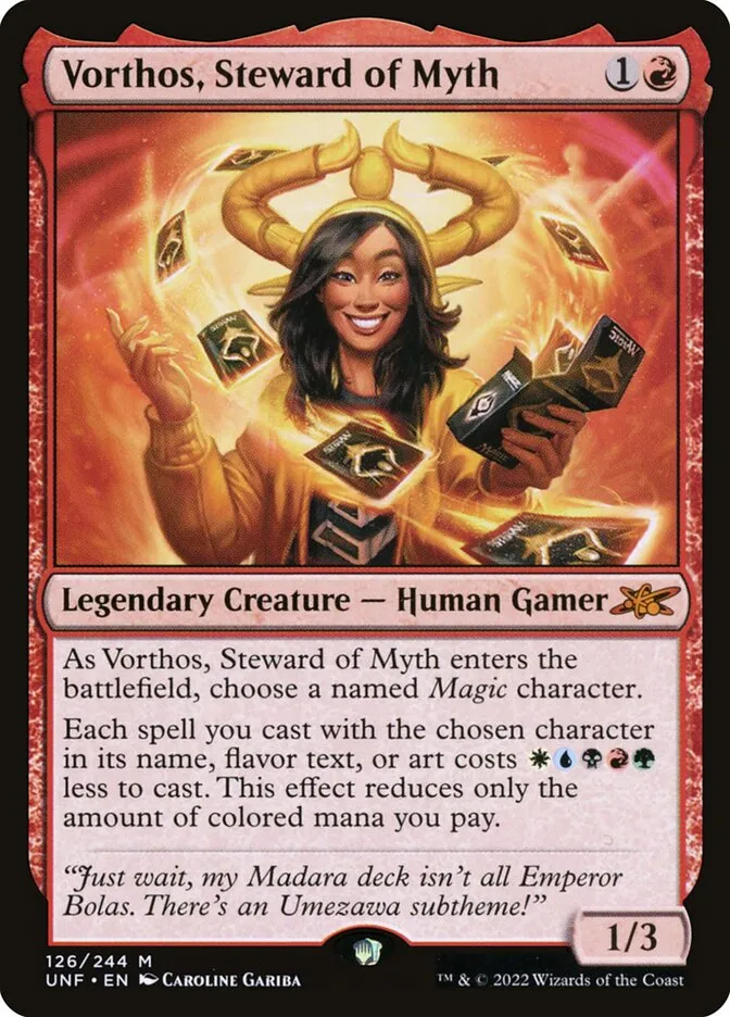 2022 Unfinity Vorthos, Steward of Myth #126 mythic card image