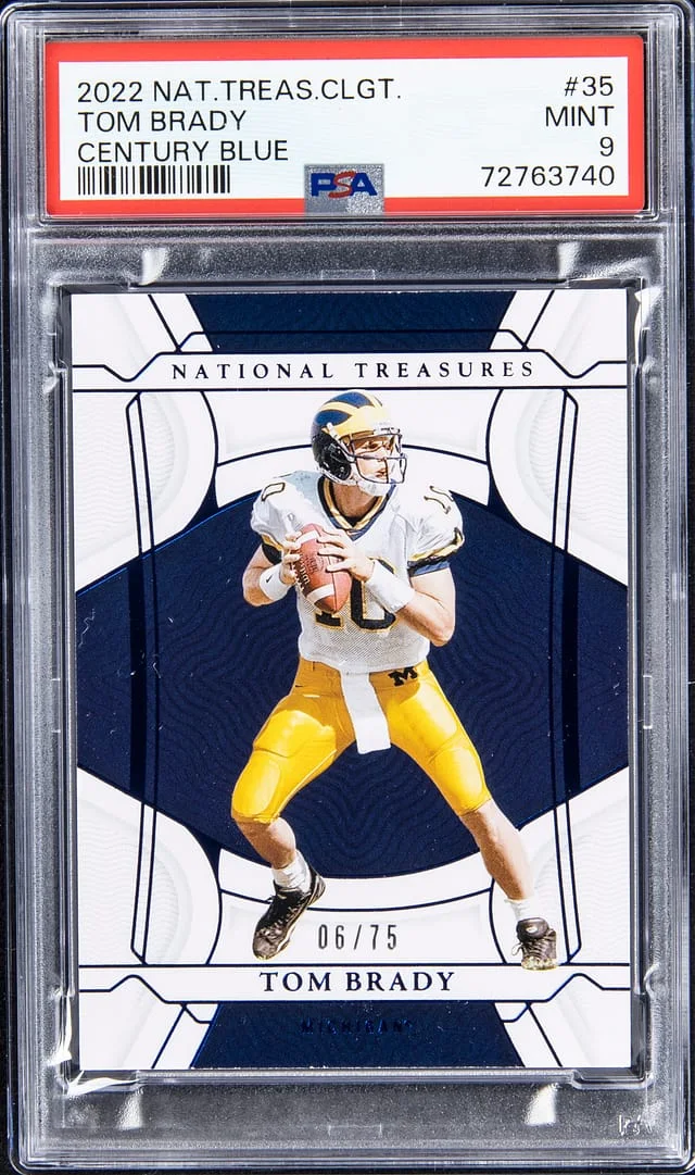 2022 National Treasure Collegiate Century Blue Tom Brady #35 card image