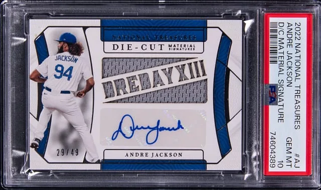 2022 National Treasures Andre Jackson Die-Cut Material Signature #AJ card image
