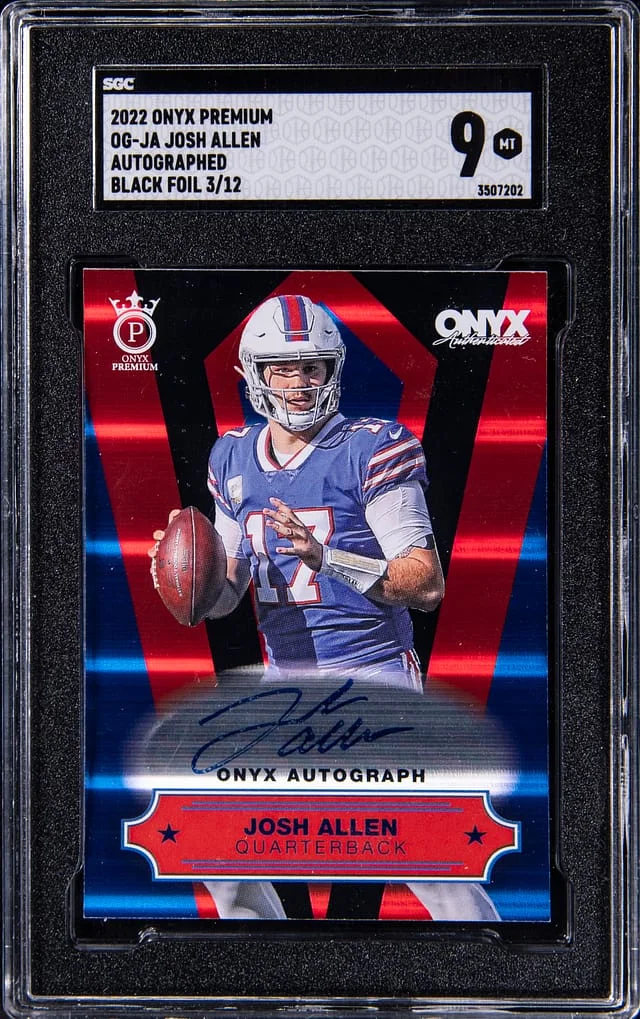 2022 Onyx Premium Autographed Black Foil Josh Allen #OG-JA card image