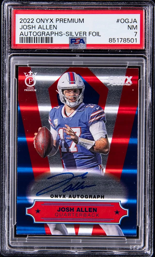 2022 Onyx Premium Autographs Silver Foil Josh Allen #OG-JA card image