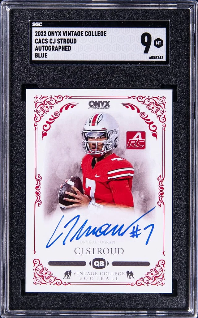 2022 Onyx Vintage College Autograph Blue CJ Stroud #CACS card image