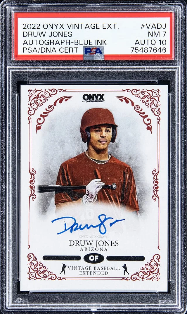 2022 Onyx Vintage Extended Autograph Blue Ink Druw Jones #VADJ card image