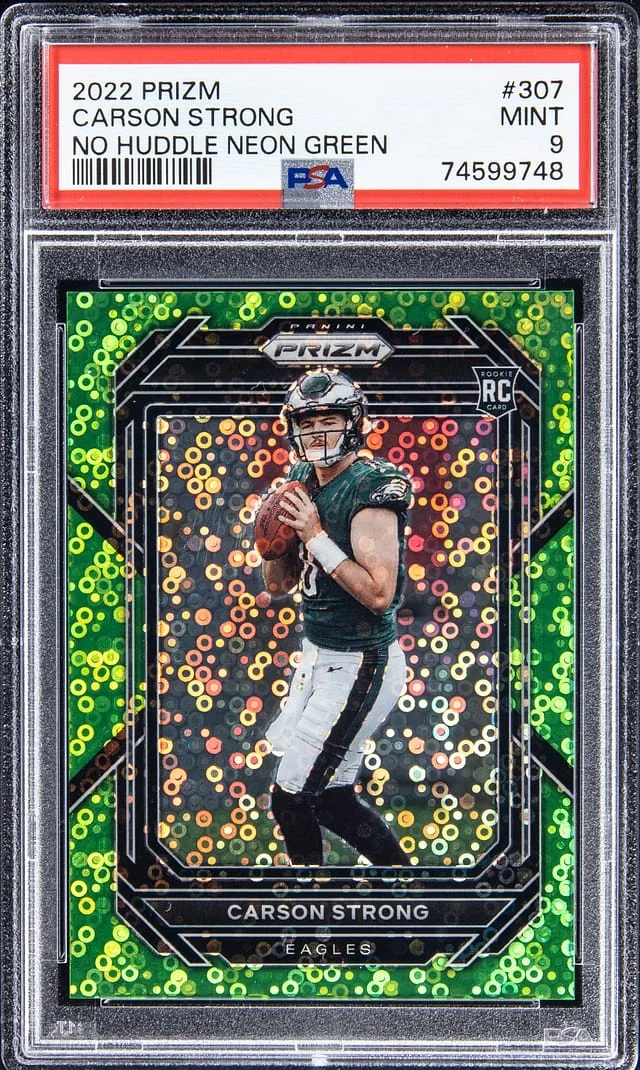 2022 Panin Prizm No Huddle Neon Green Carson Strong #307 card image