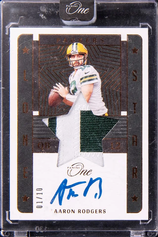 2022 Panini Aaron Rodgers One Lone Star Autographs Gold #97 card image