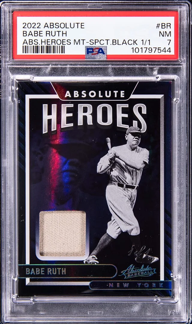 2022 Panini Absolute Babe Ruth Heroes Memorabilia Spectrum Black #AHM-BR card image