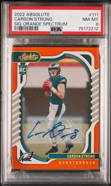 2022 Panini Absolute Carson Strong Signature-Orange Spectrum #111 card image