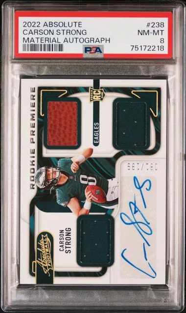 2022 Panini Absolute Carson Strong Material Autograph #238 card image