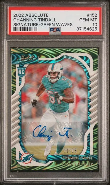 2022 Panini Absolute Channing Tindall Signature-Green Waves #152 card image