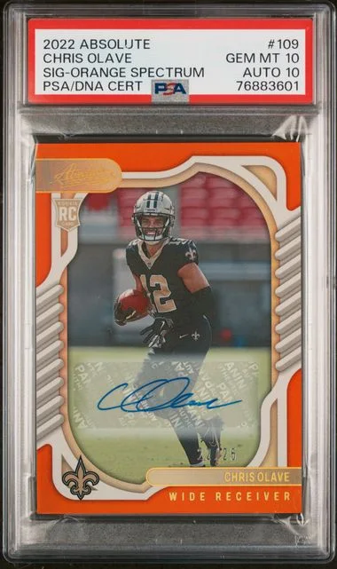 2022 Panini Absolute Chris Olave Signature-Orange Spectrum #109 card image