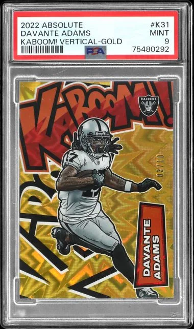 2022 Panini Absolute Davante Adams Kaboom! Vertical Gold #K31 card image