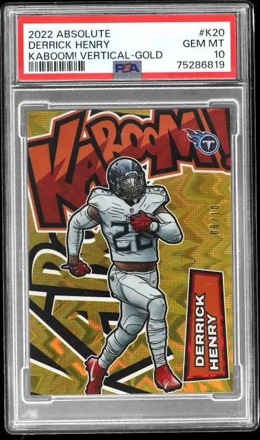 2022 Panini Absolute Derrick Henry Kaboom! Vertical Gold #K20 card image