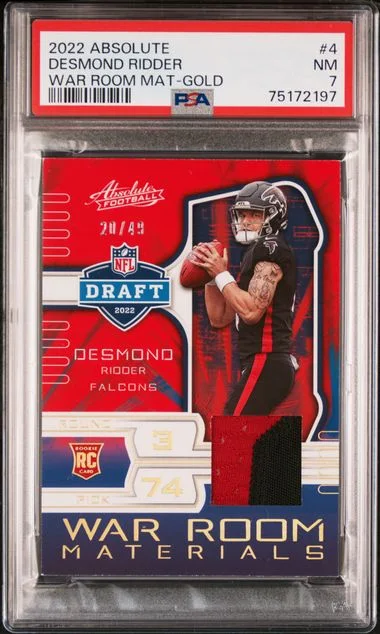 2022 Panini Absolute Desmond Ridder War Room Materials Gold #4 card image