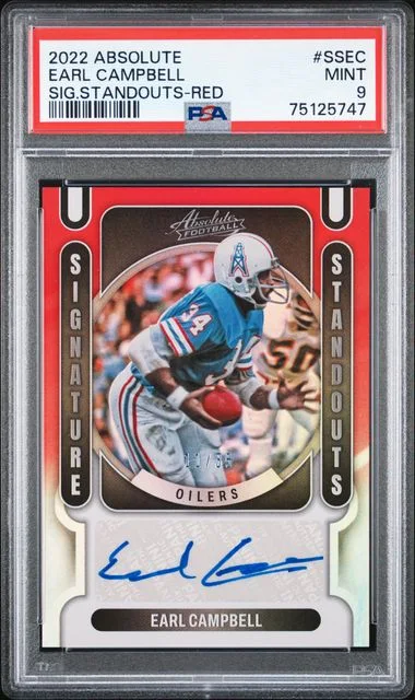 2022 Panini Absolute Earl Campbell Signature Standouts Red #SS-EC card image