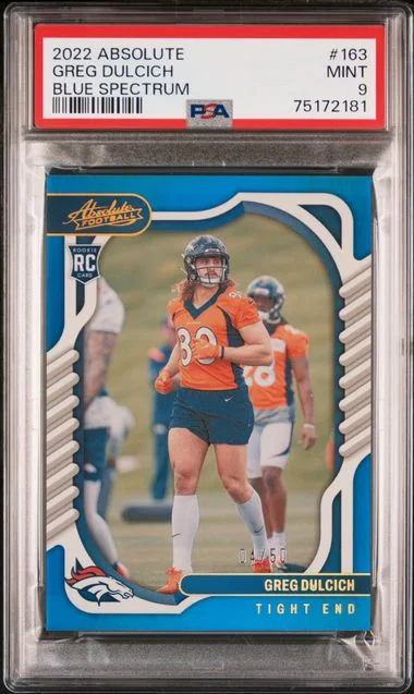 2022 Panini Absolute Greg Dulcich Blue Spectrum #163 card image