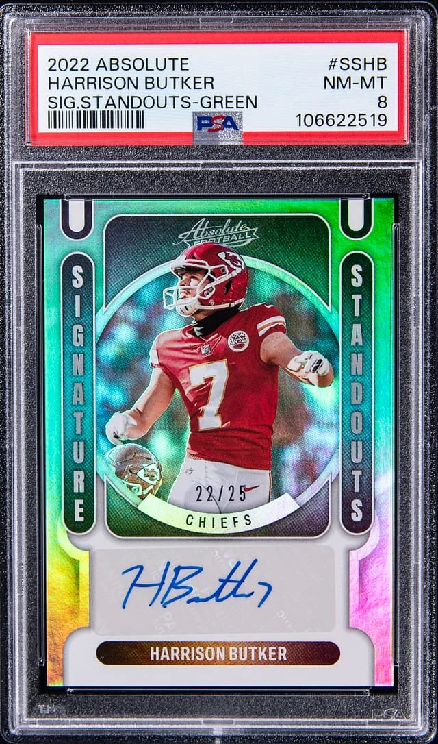 2022 Panini Absolute Harrison Butker Signature Standouts Green #SS-HB card image