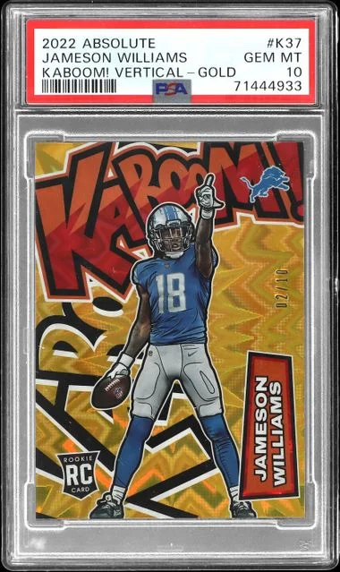 2022 Panini Absolute Jameson Williams Kaboom! Vertical #K37 card image