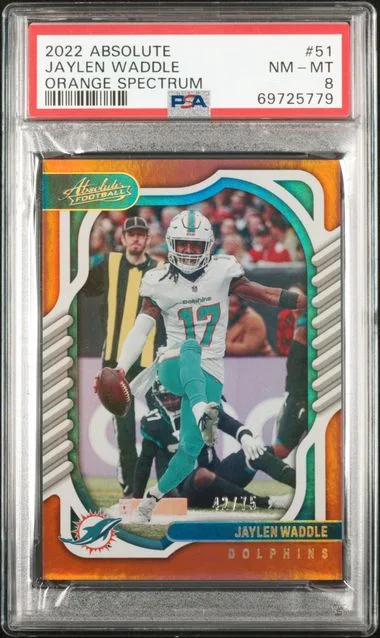 2022 Panini Absolute Jaylen Waddle Orange Spectrum #51 card image