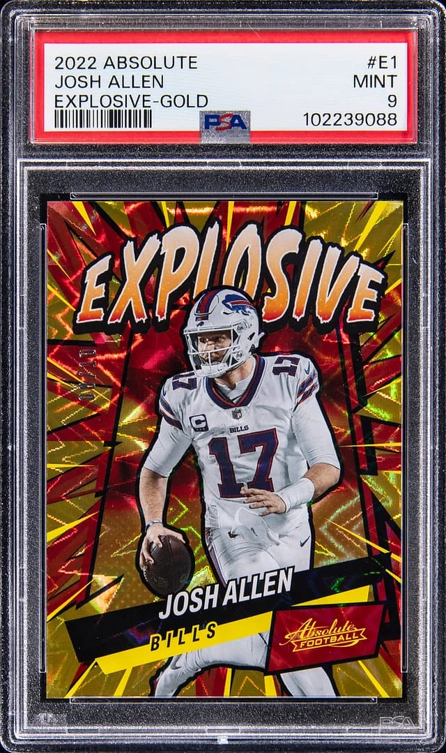 2022 Panini Absolute Josh Allen Explosive Gold #E1 card image