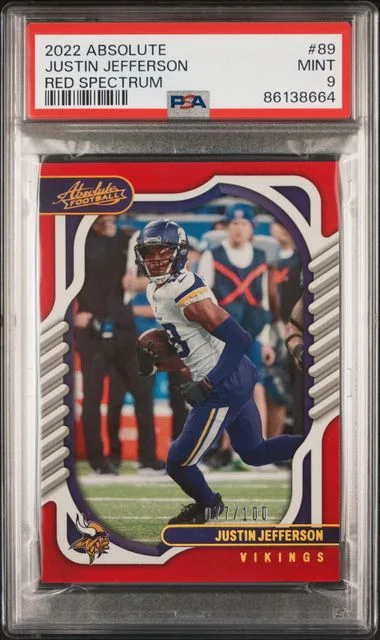2022 Panini Absolute Justin Jefferson Red Spectrum #89 card image