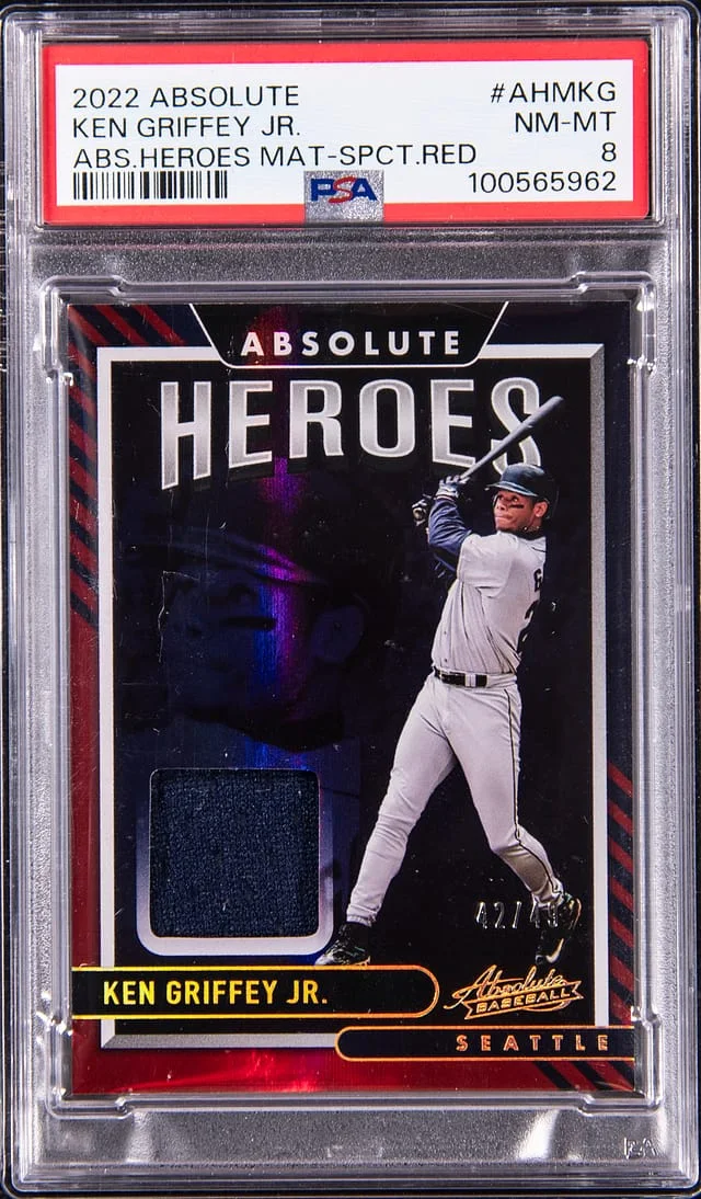 2022 Panini Absolute Ken Griffey Jr Absolute Heroes Material Spectrum Red #AHM-KG card image