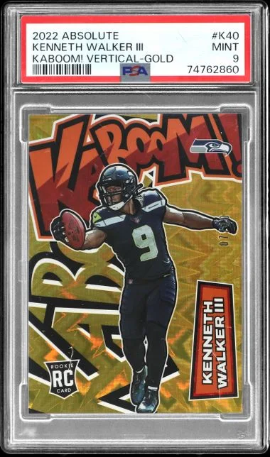 2022 Panini Absolute Kenneth Walker III Kaboom! Vertical Gold #K40 card image