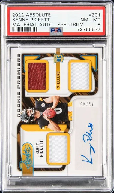 2022 Panini Absolute Kenny Pickett Material Autograph Spectrum #201 card image