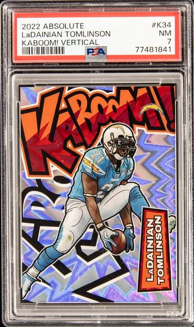 2022 Panini Absolute LaDainian Tomlinson Kaboom! Vertical #K34 card image