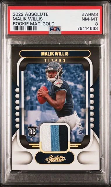 2022 Panini Absolute Malik Willis Materials Gold #ARM-3 card image